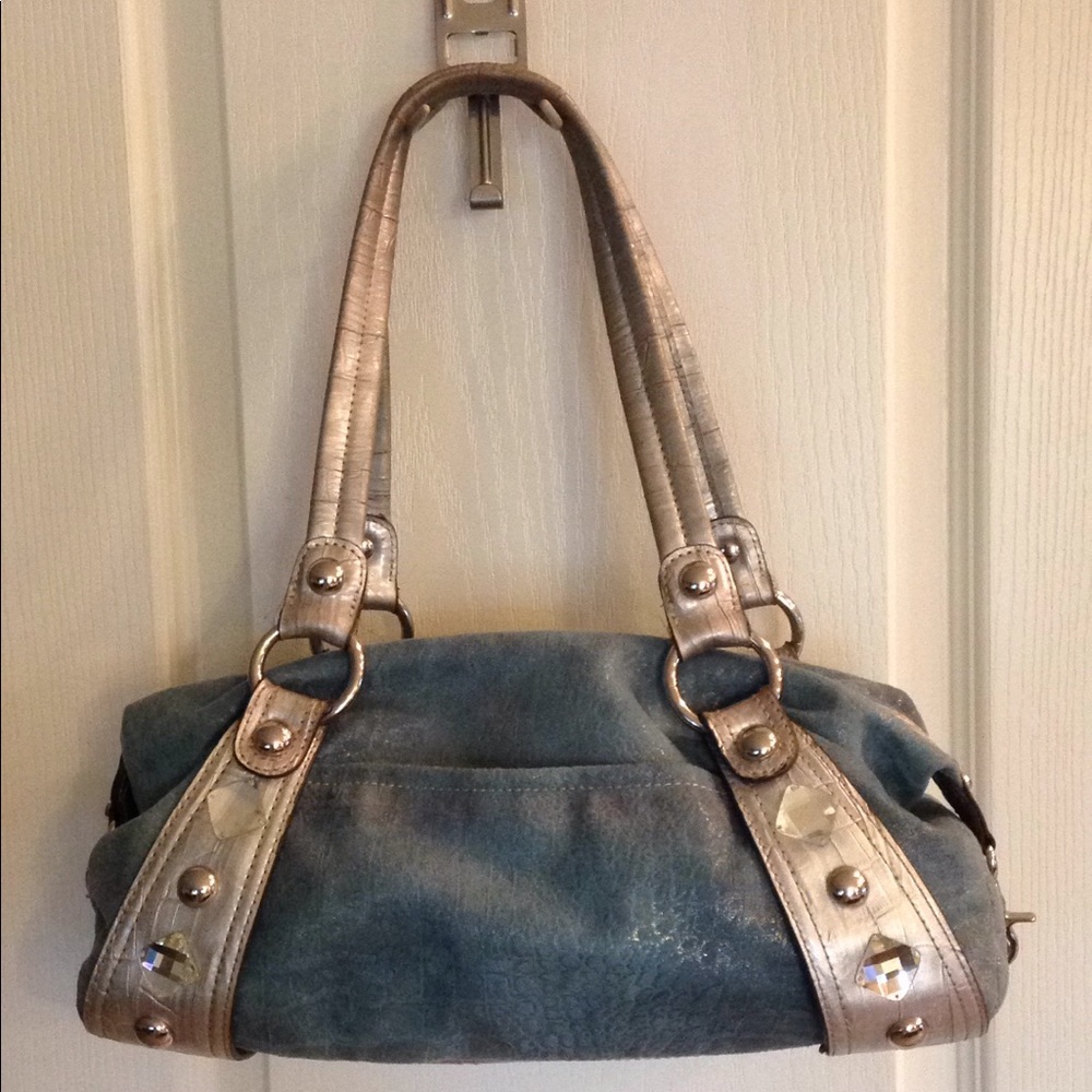SOLD-Kathy Vanzeeland Light Turquoise & Silver Bag